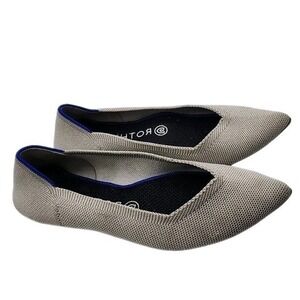 Rothys The Point Classic Birdseye Flats Womens 8 Cloud Gray Ballet Comfort